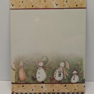 NWT! Designer Holiday Stationery- Primitive Snowmen - 25 Sheets, by Paper Images